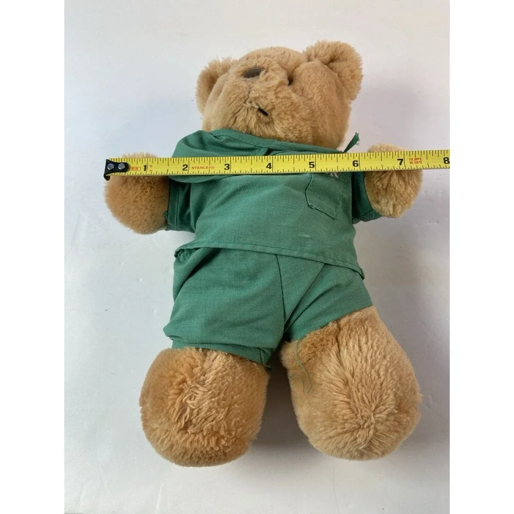 Vintage J Elsner Teddy Bear Doctor MD Scrubs Plush Toy Made in Korea Light Brown